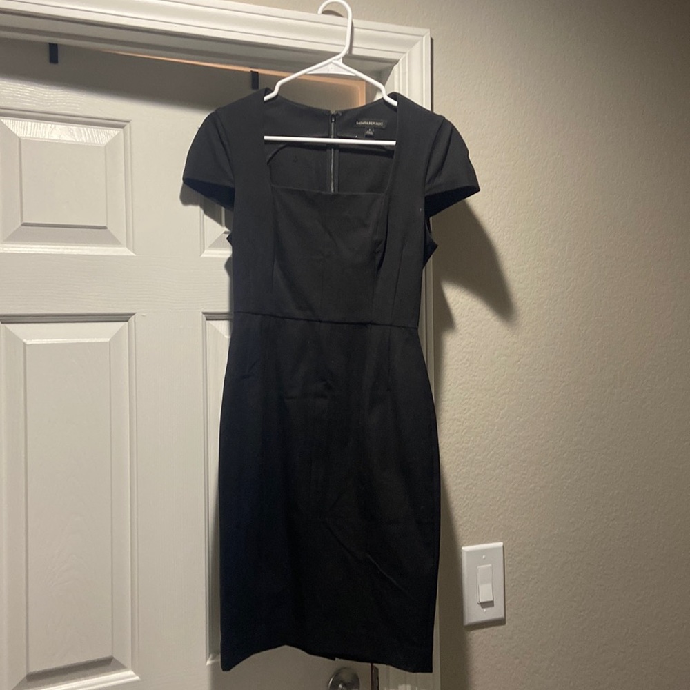 Form fitting banana republic black dress
